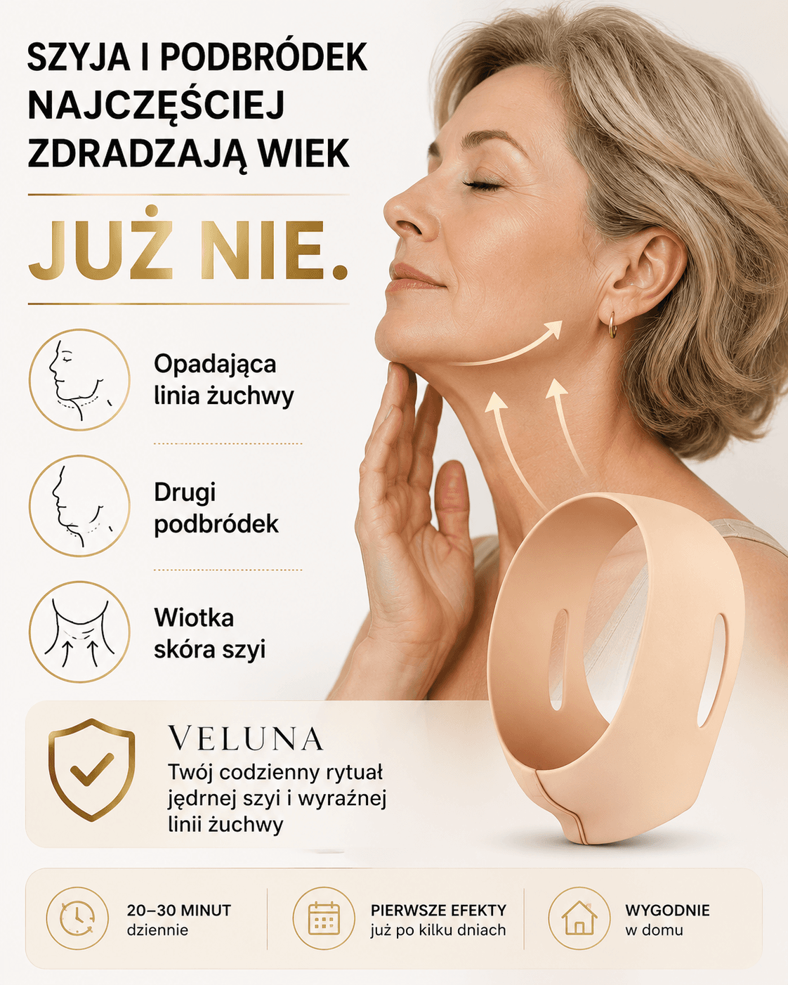 Veluna wielorazowa Opaska Liftingująca Szyję i Podbródek